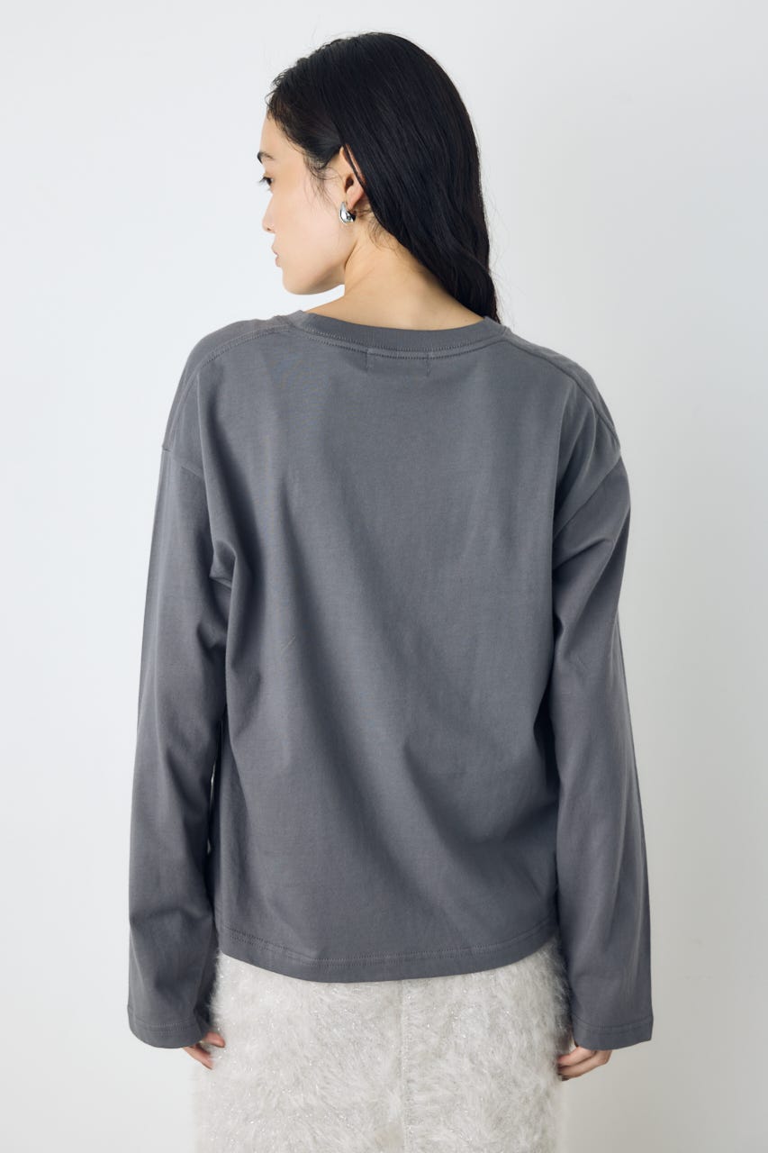 センターロゴロングスリーブトップス GRY FREE