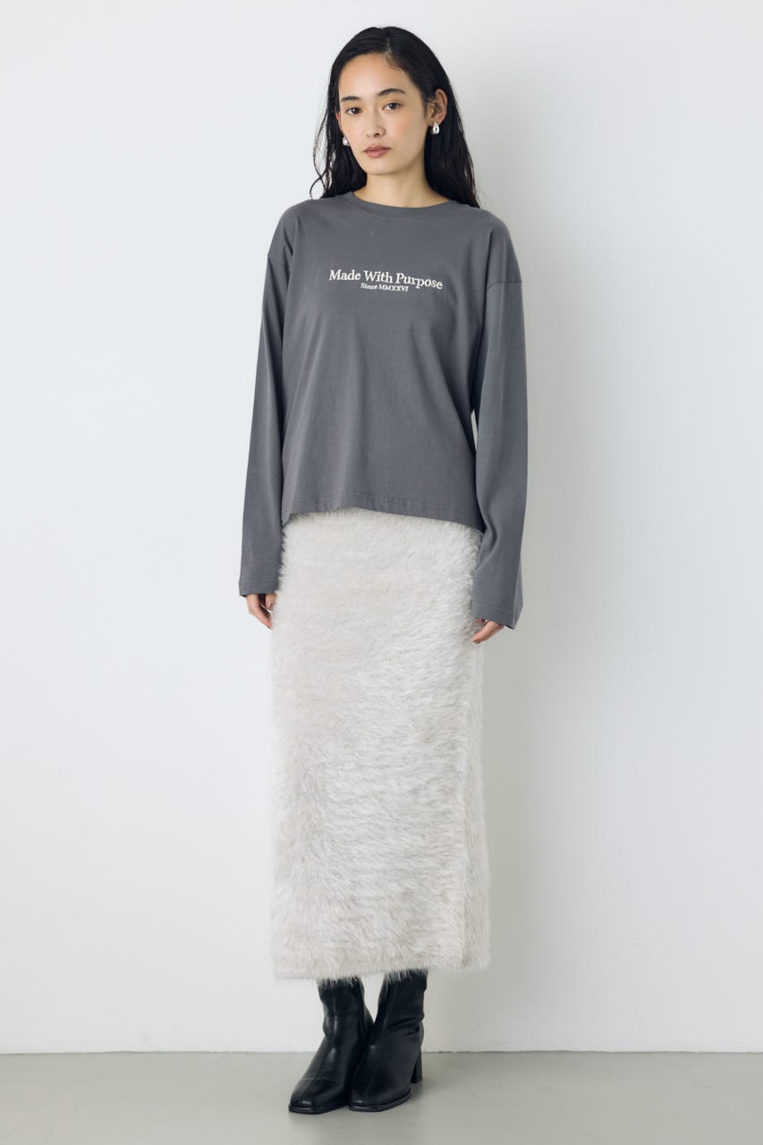 センターロゴロングスリーブトップス GRY FREE