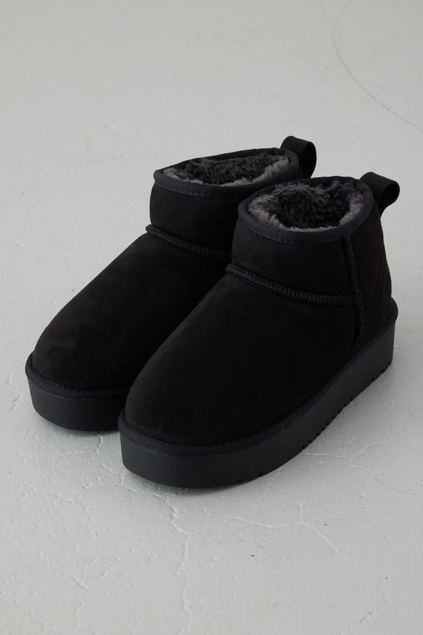 【AW先行アイテム】【WEB限定】厚底ムートンショートブーツ BLK S