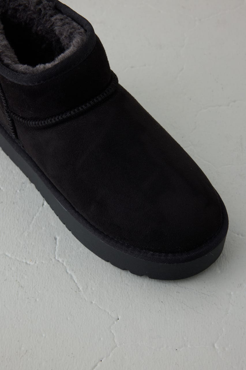 【AW先行アイテム】【WEB限定】厚底ムートンショートブーツ BLK S