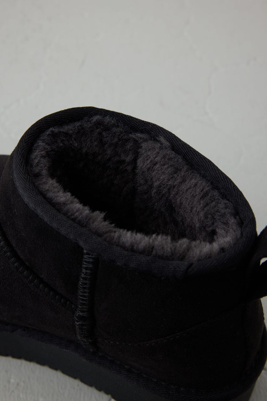 【AW先行アイテム】【WEB限定】厚底ムートンショートブーツ BLK S