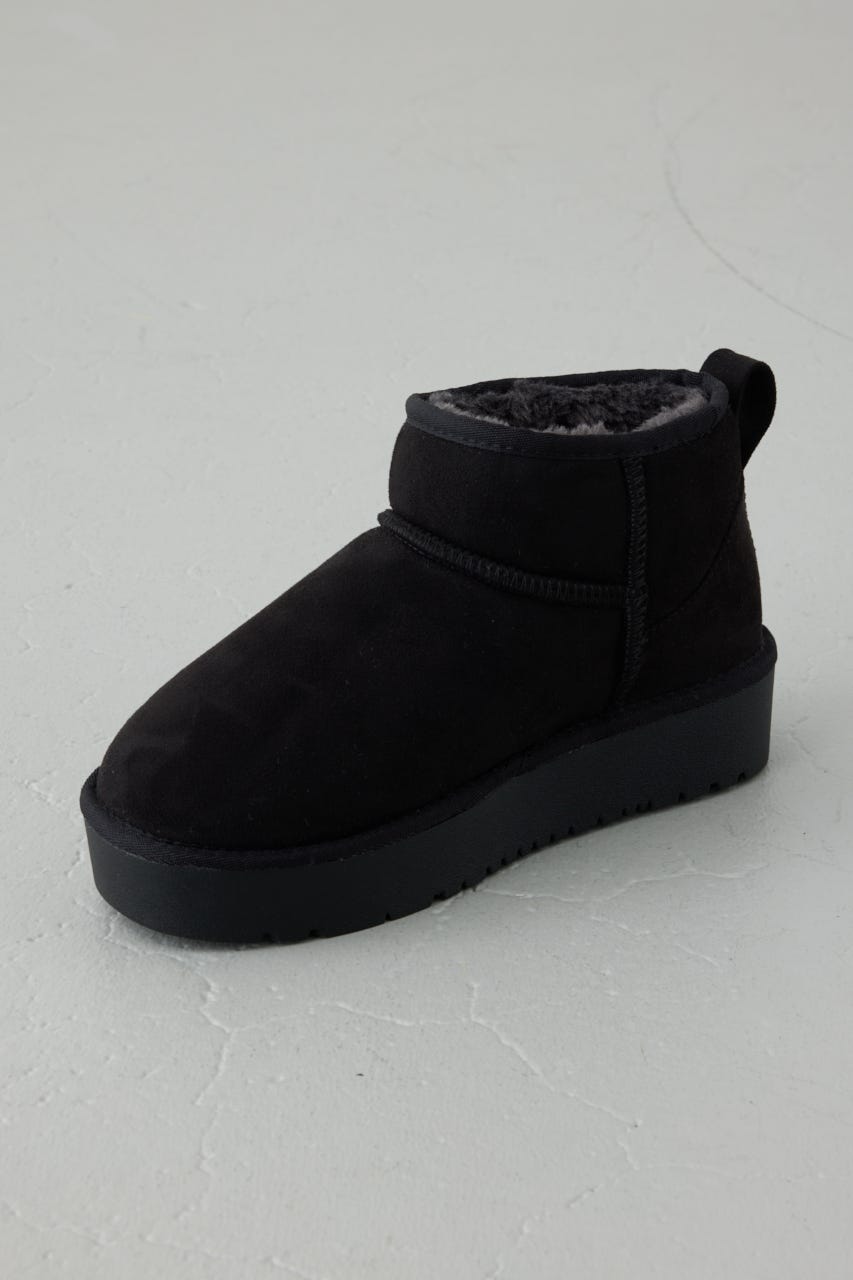 【AW先行アイテム】【WEB限定】厚底ムートンショートブーツ BLK S