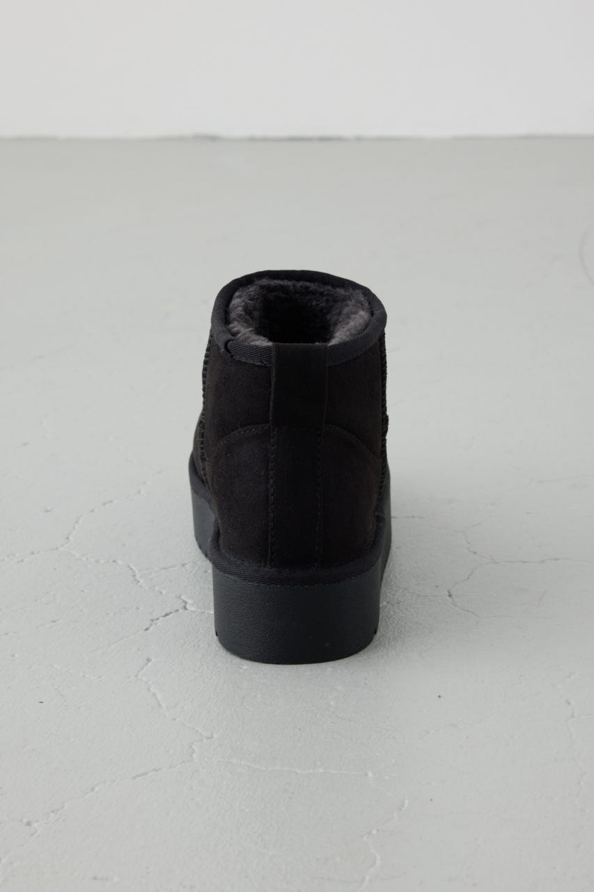 【AW先行アイテム】【WEB限定】厚底ムートンショートブーツ BLK S