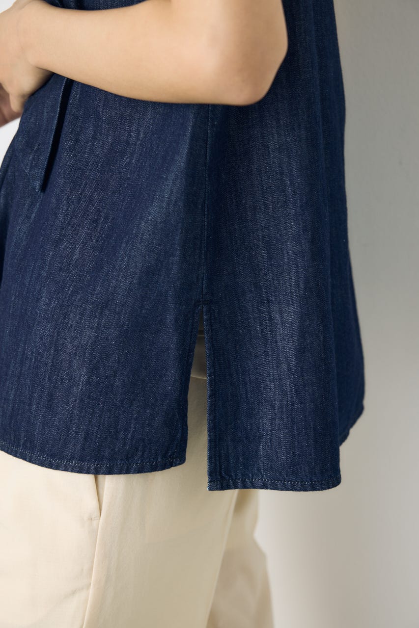 ライトオンスデニムノースリーブタイブラウス One Wash M