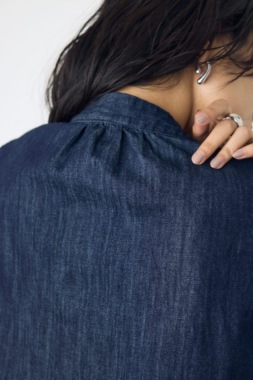 ライトオンスデニムノースリーブタイブラウス One Wash M