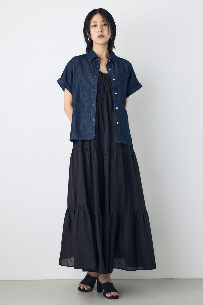 ライトオンスデニムロールアップシャツ One Wash M
