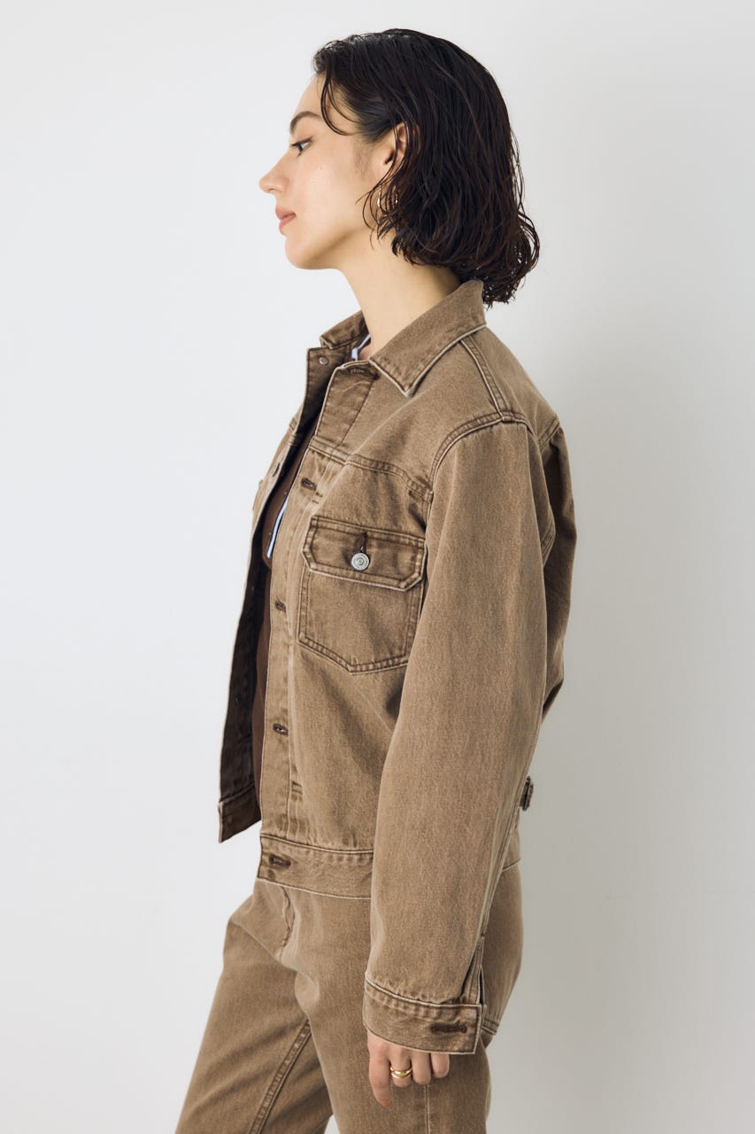 AZUL DENIM タイトフィットデニムジャケット BRN S