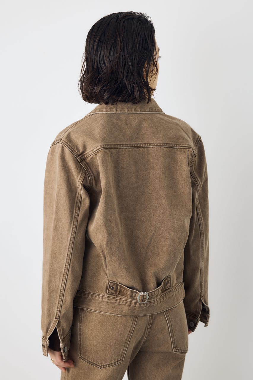 AZUL DENIM タイトフィットデニムジャケット BRN S