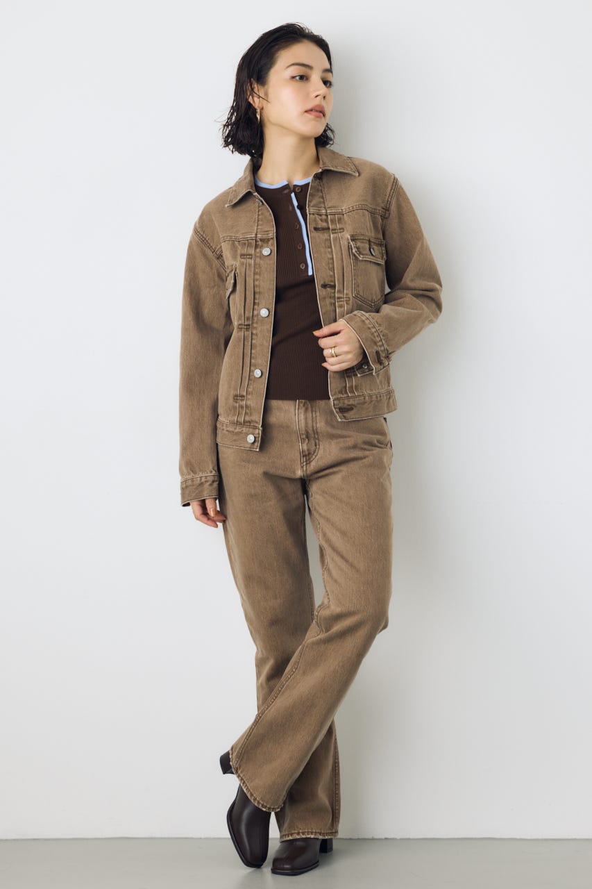 AZUL DENIM タイトフィットデニムジャケット BRN S