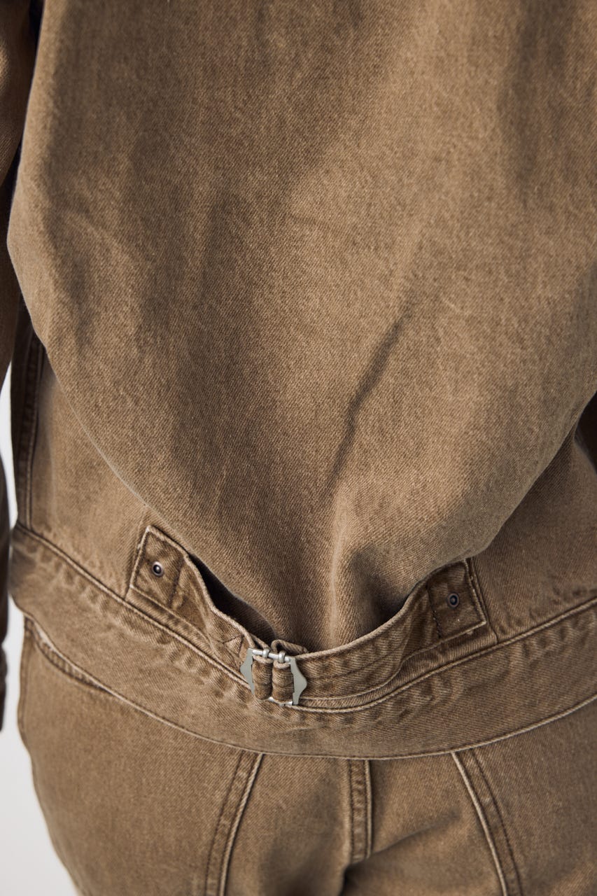 AZUL DENIM タイトフィットデニムジャケット BRN S