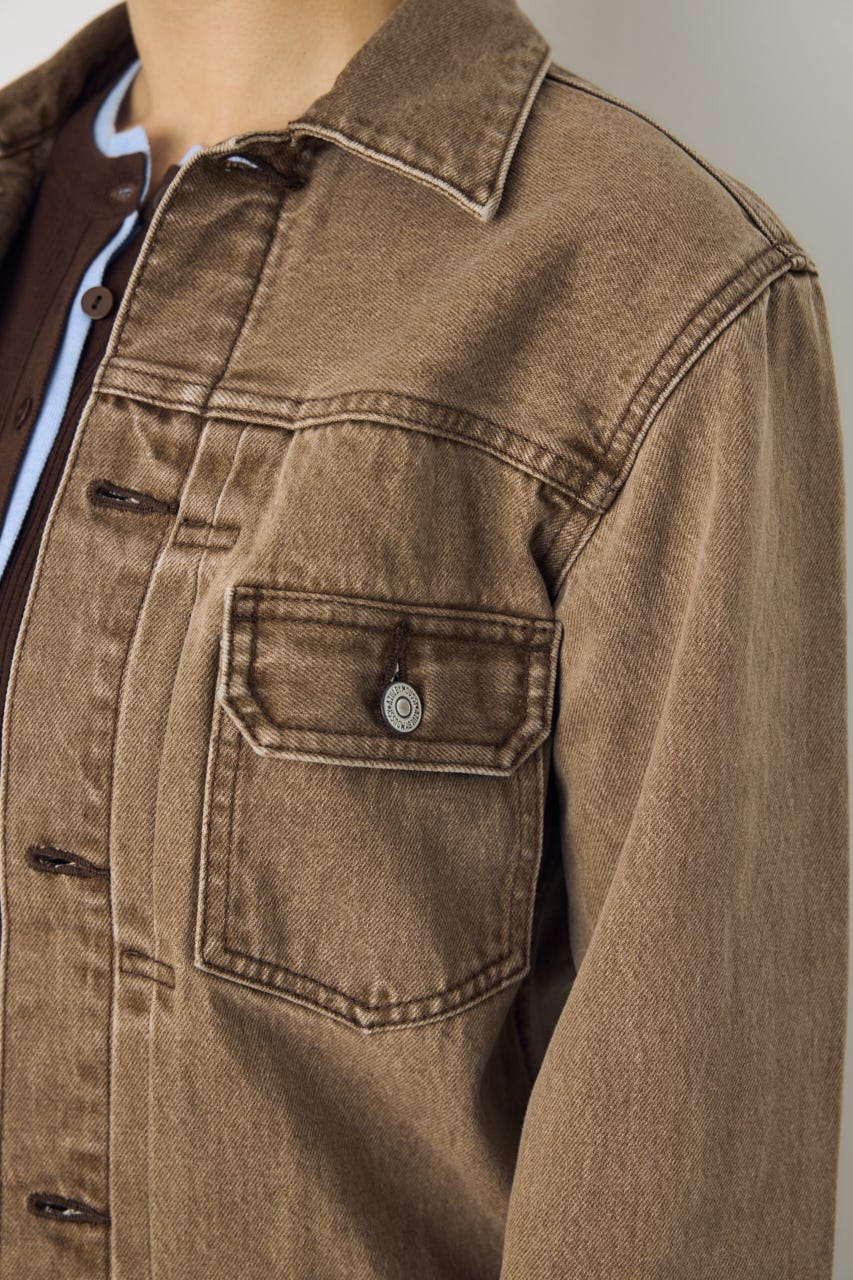 AZUL DENIM タイトフィットデニムジャケット BRN S
