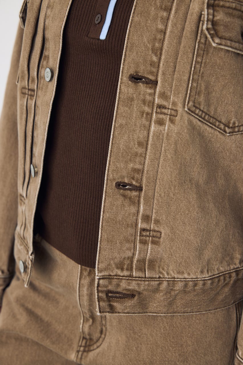 AZUL DENIM タイトフィットデニムジャケット BRN S