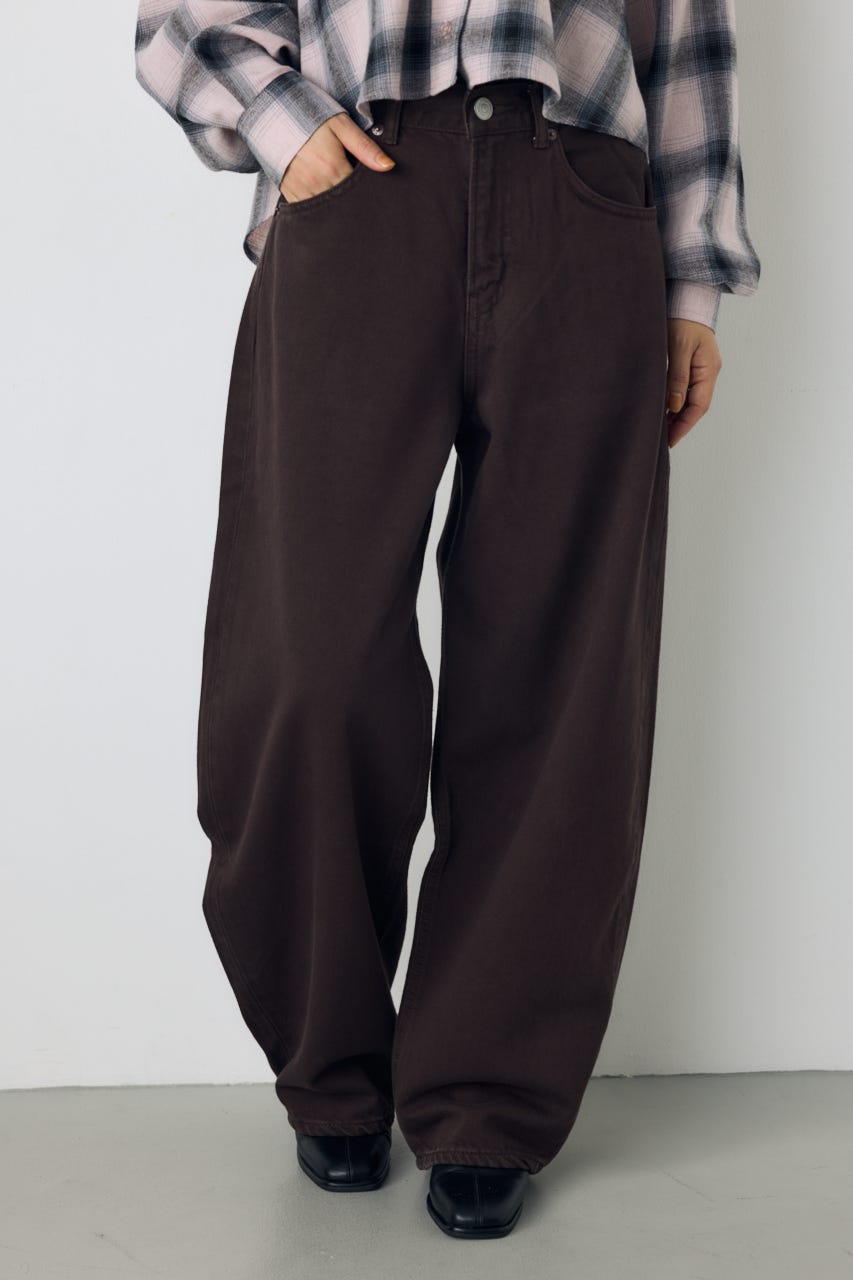 AZUL DENIM カラーワイドデニム BRN 26inch