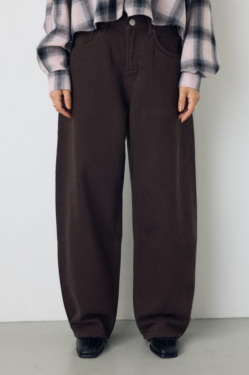 AZUL DENIM カラーワイドデニム BRN 26inch