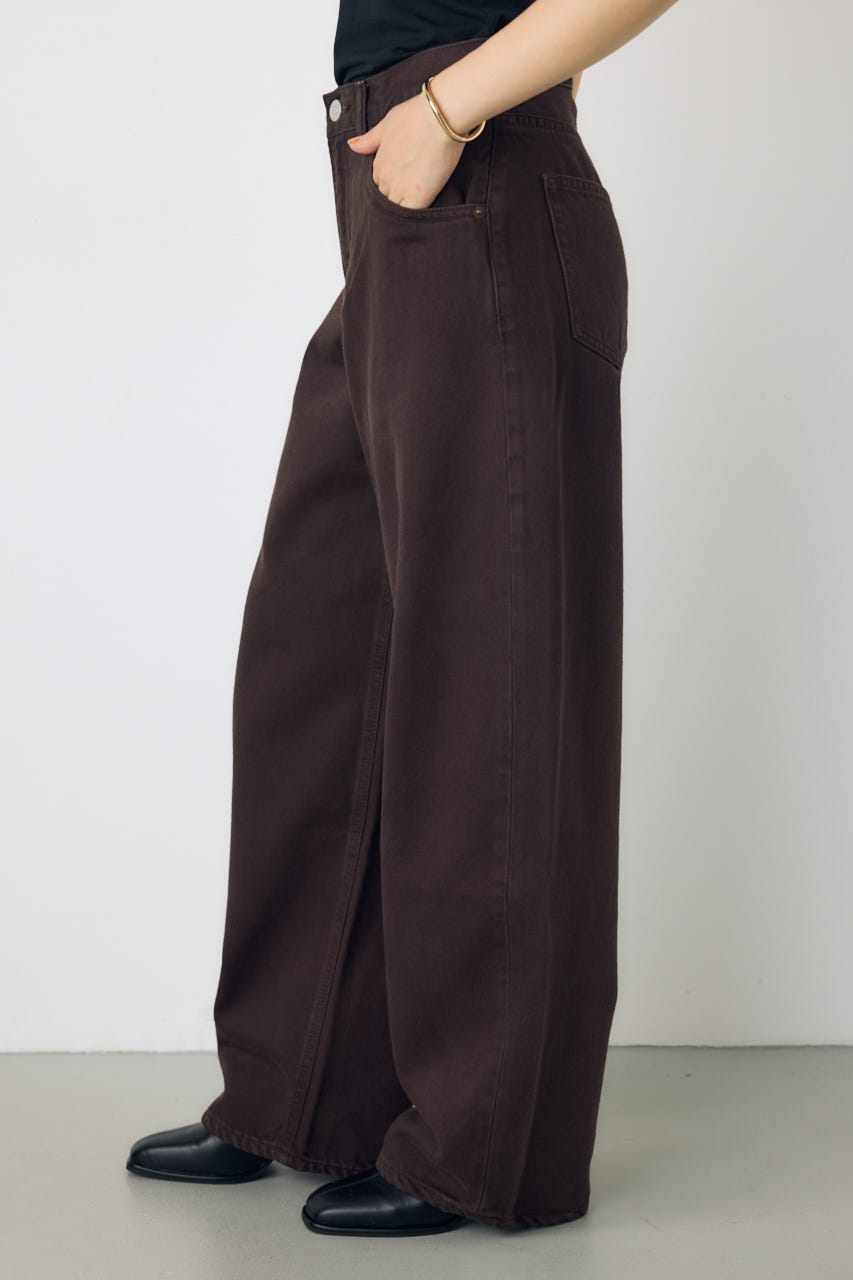 AZUL DENIM カラーワイドデニム BRN 26inch