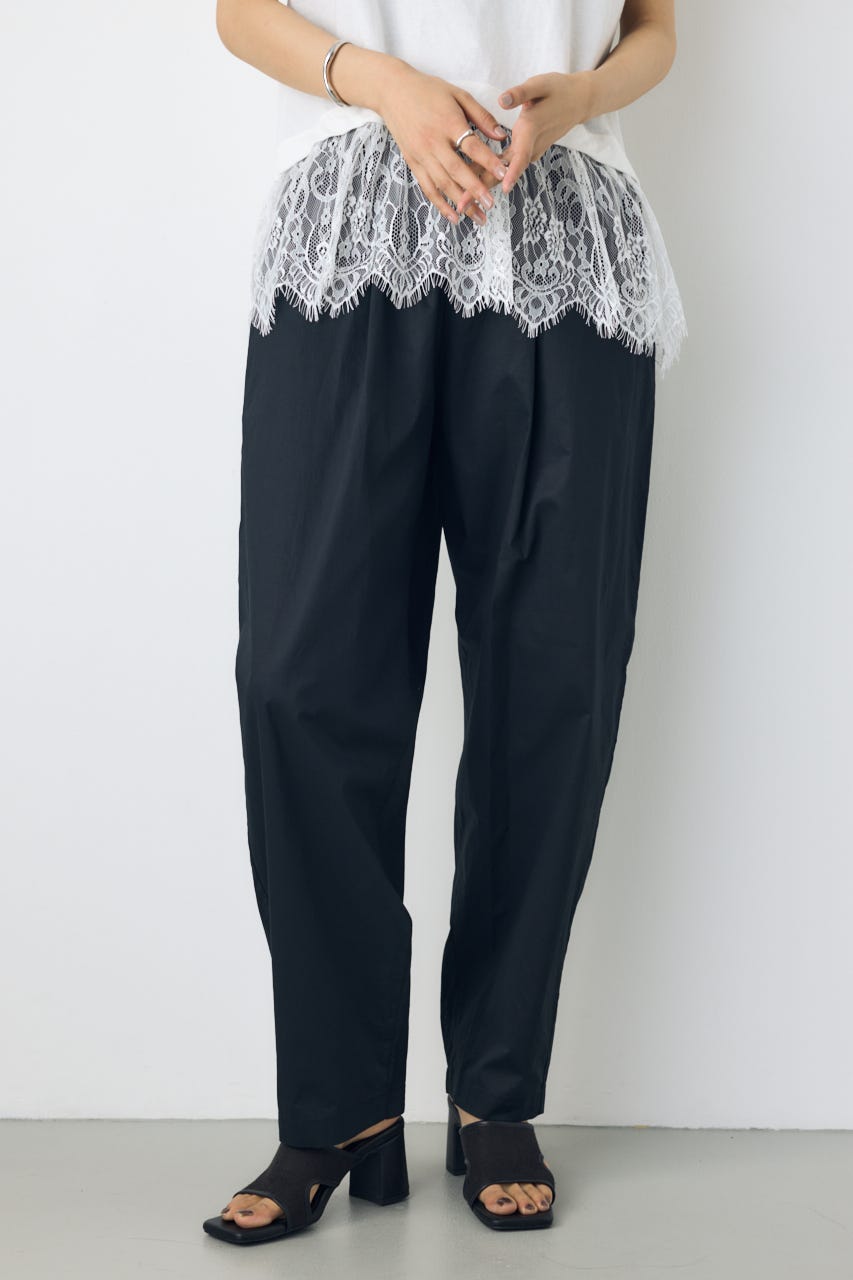 ライトコットンカーブワイドパンツ BLK M