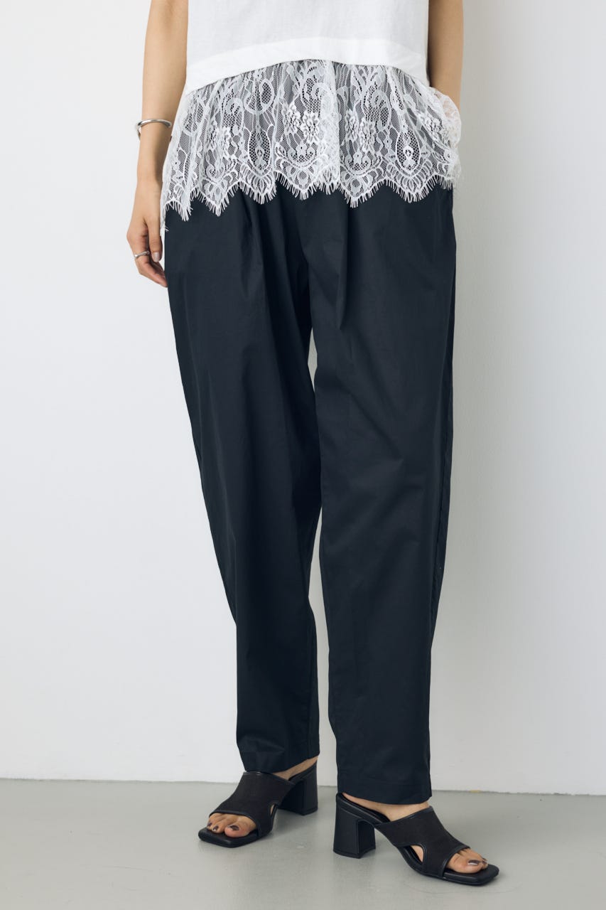 ライトコットンカーブワイドパンツ BLK M