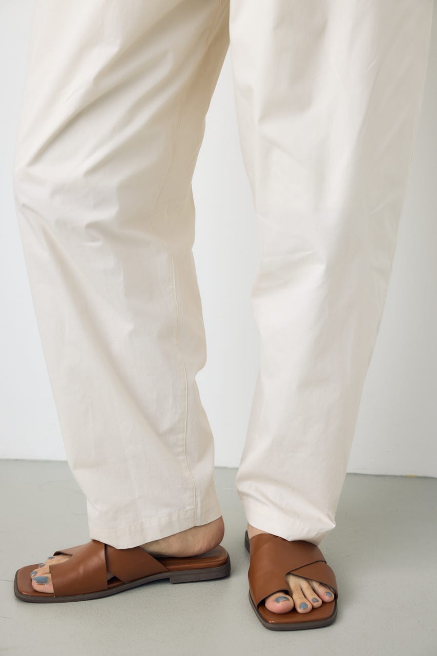 ライトコットンカーブワイドパンツ O/WHT M