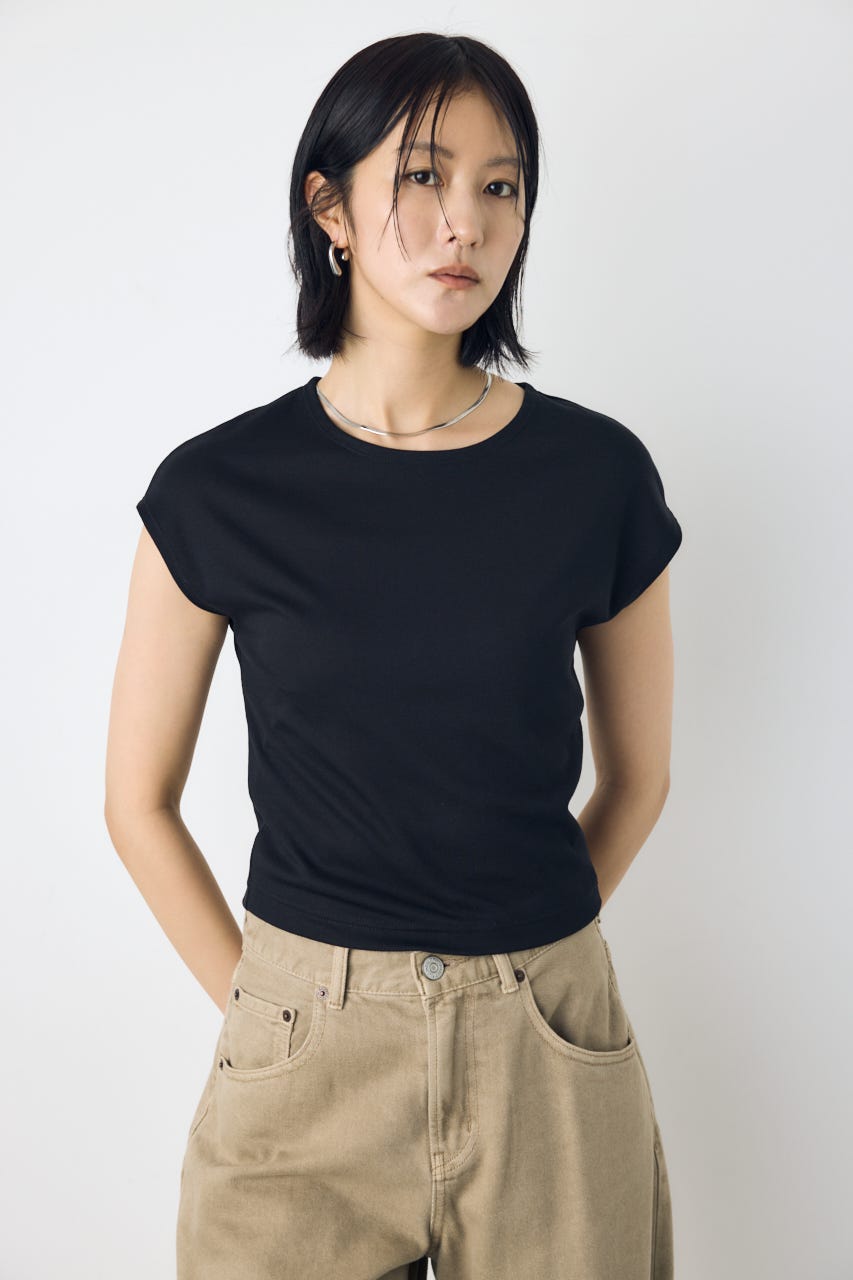 クロップドTEE BLK L