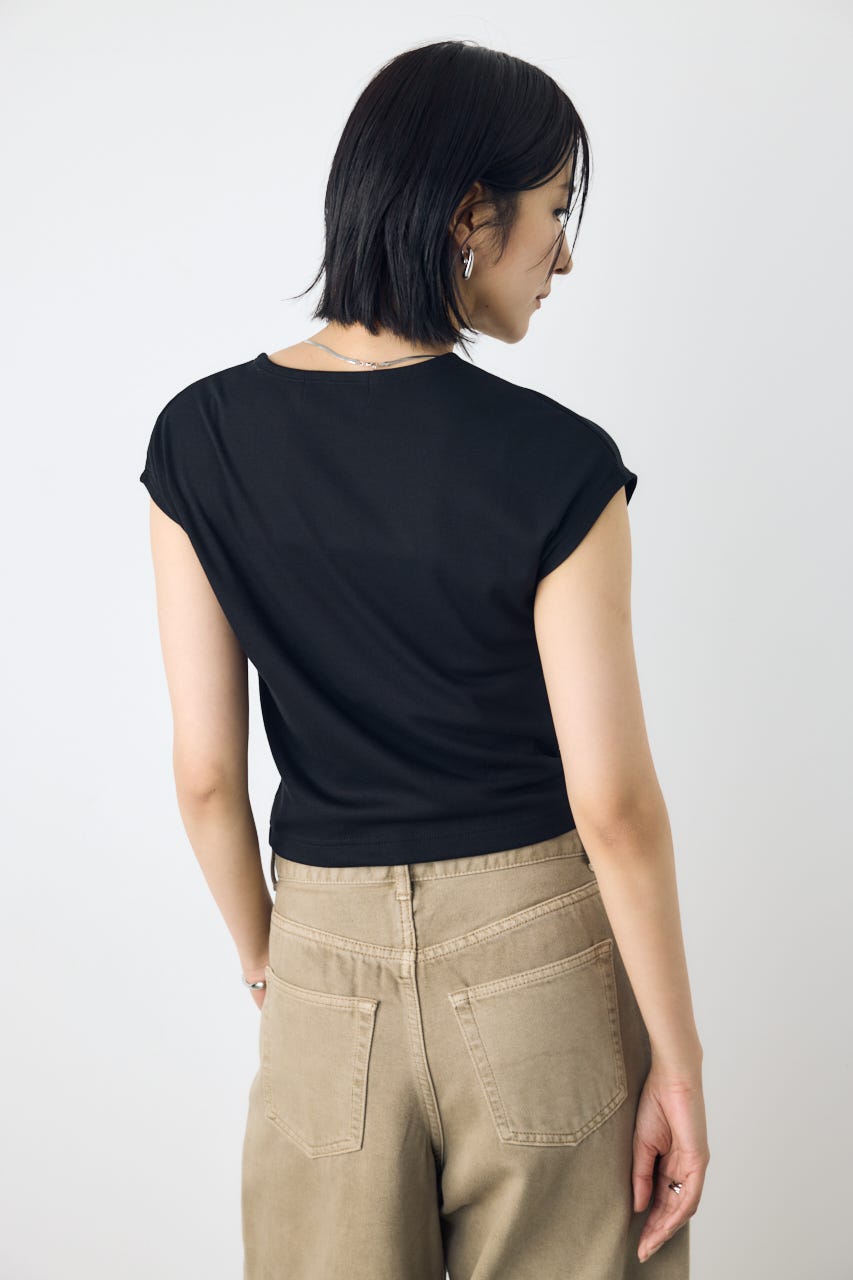 クロップドTEE BLK L