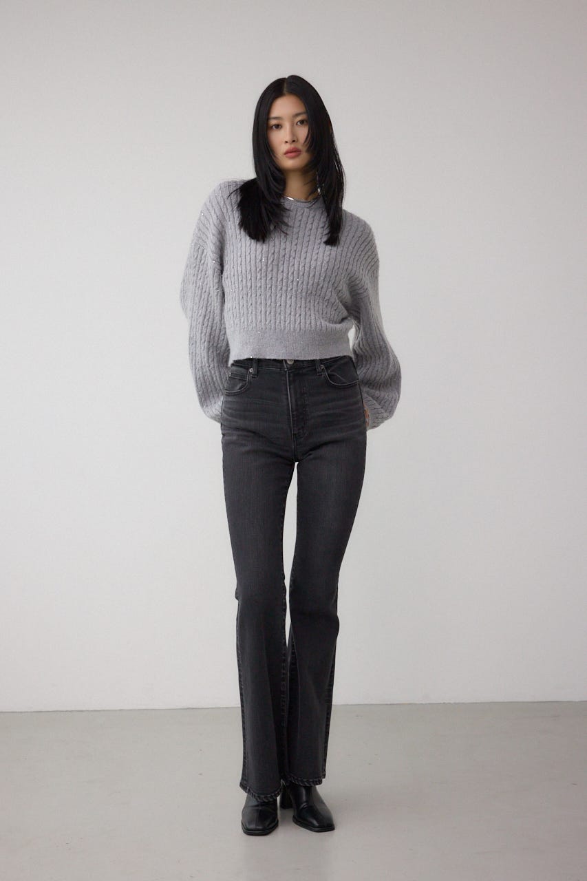 AZUL DENIM フレアデニム L/BLK M