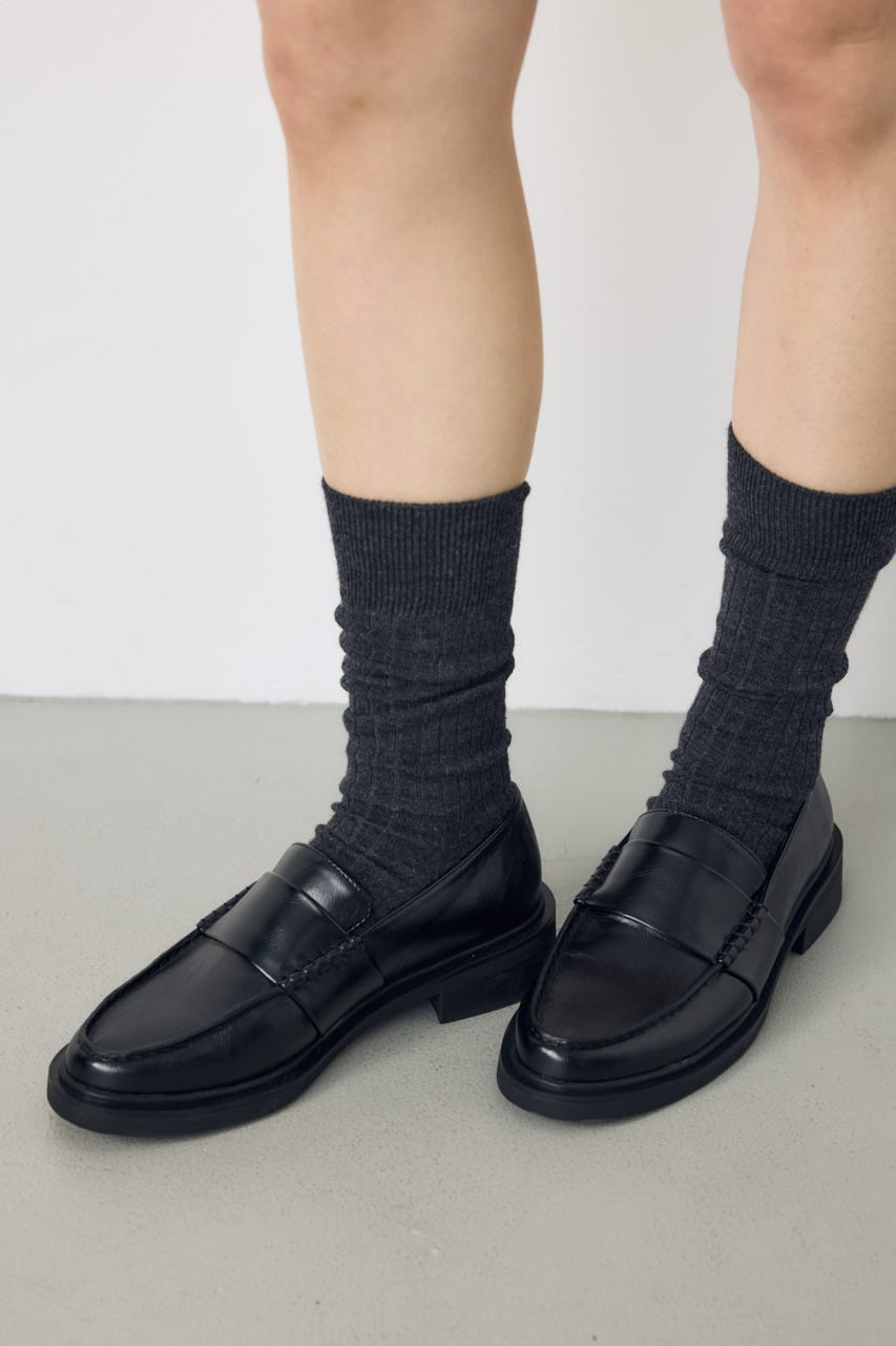 【AW先行アイテム】プレーンローファー BLK M