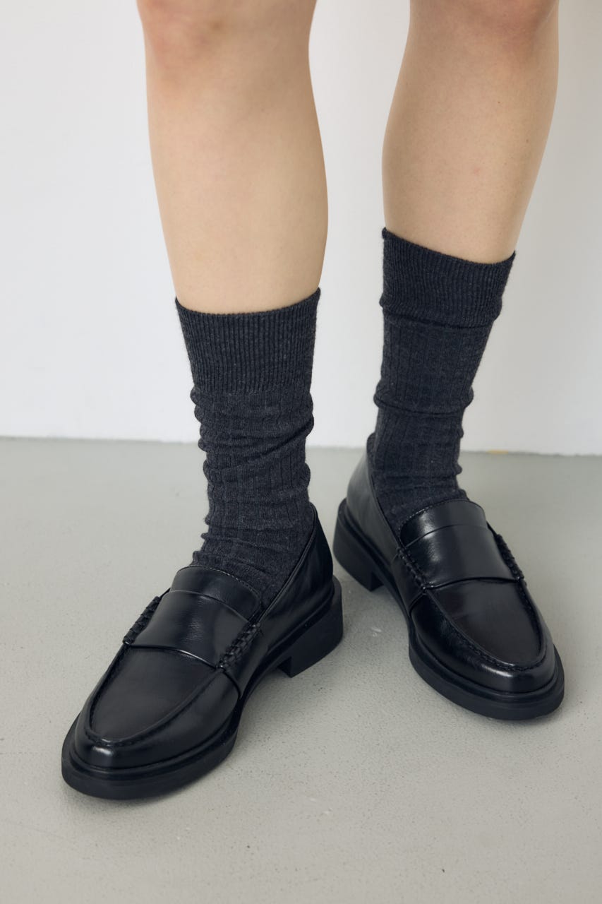 【AW先行アイテム】プレーンローファー BLK M