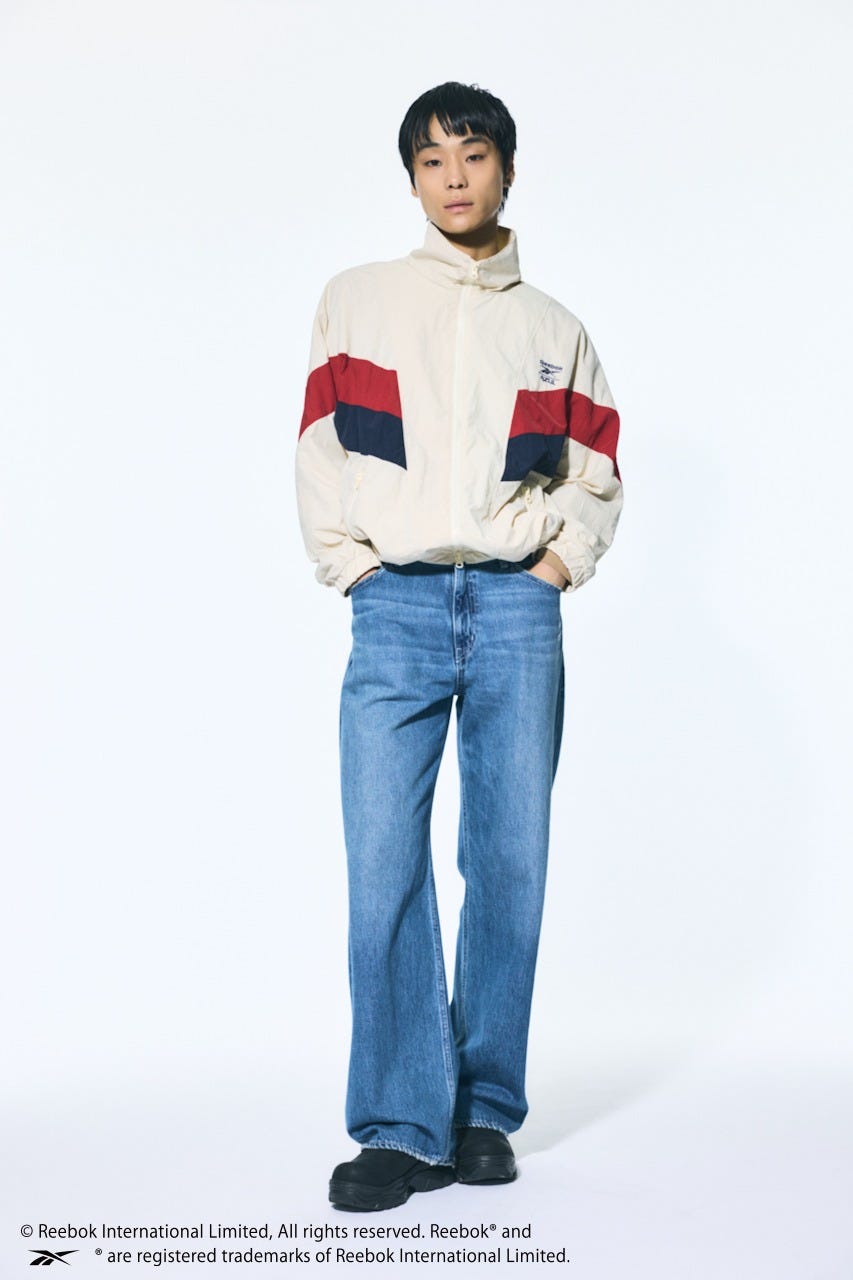 【REEBOK×AZUL】ナイロントラックジャケット IVOY M
