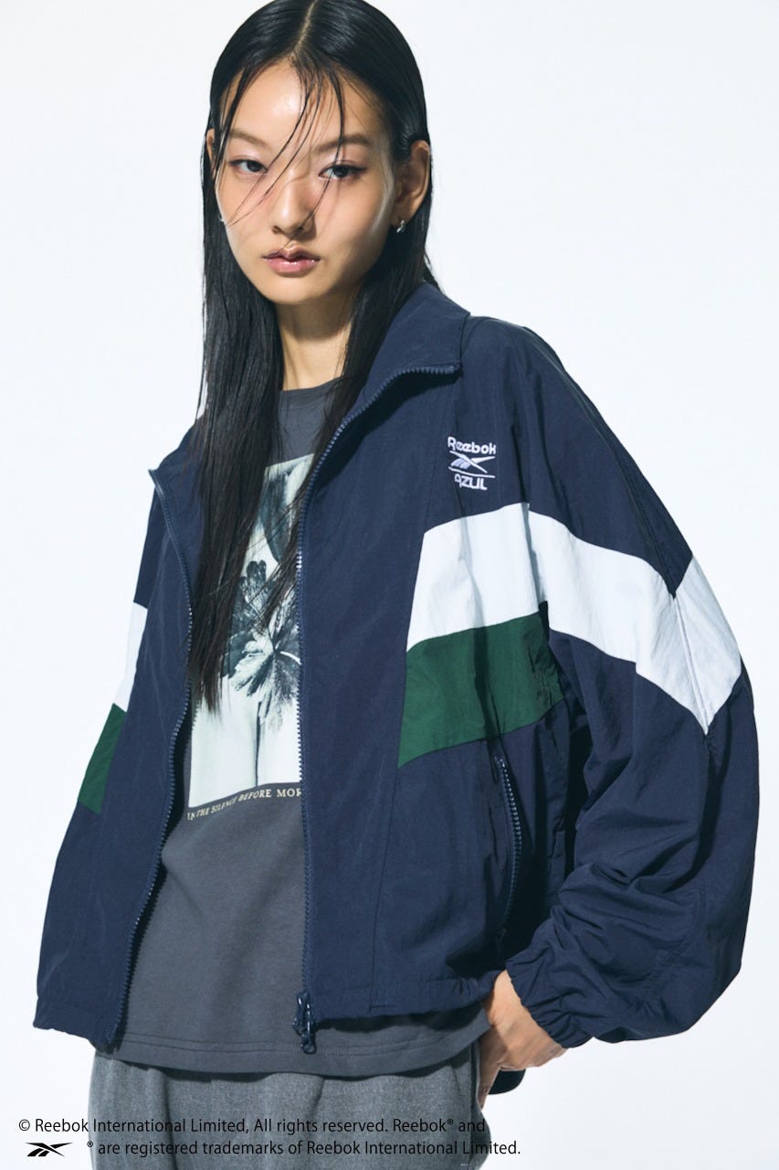 【REEBOK×AZUL】ナイロントラックジャケット NVY L