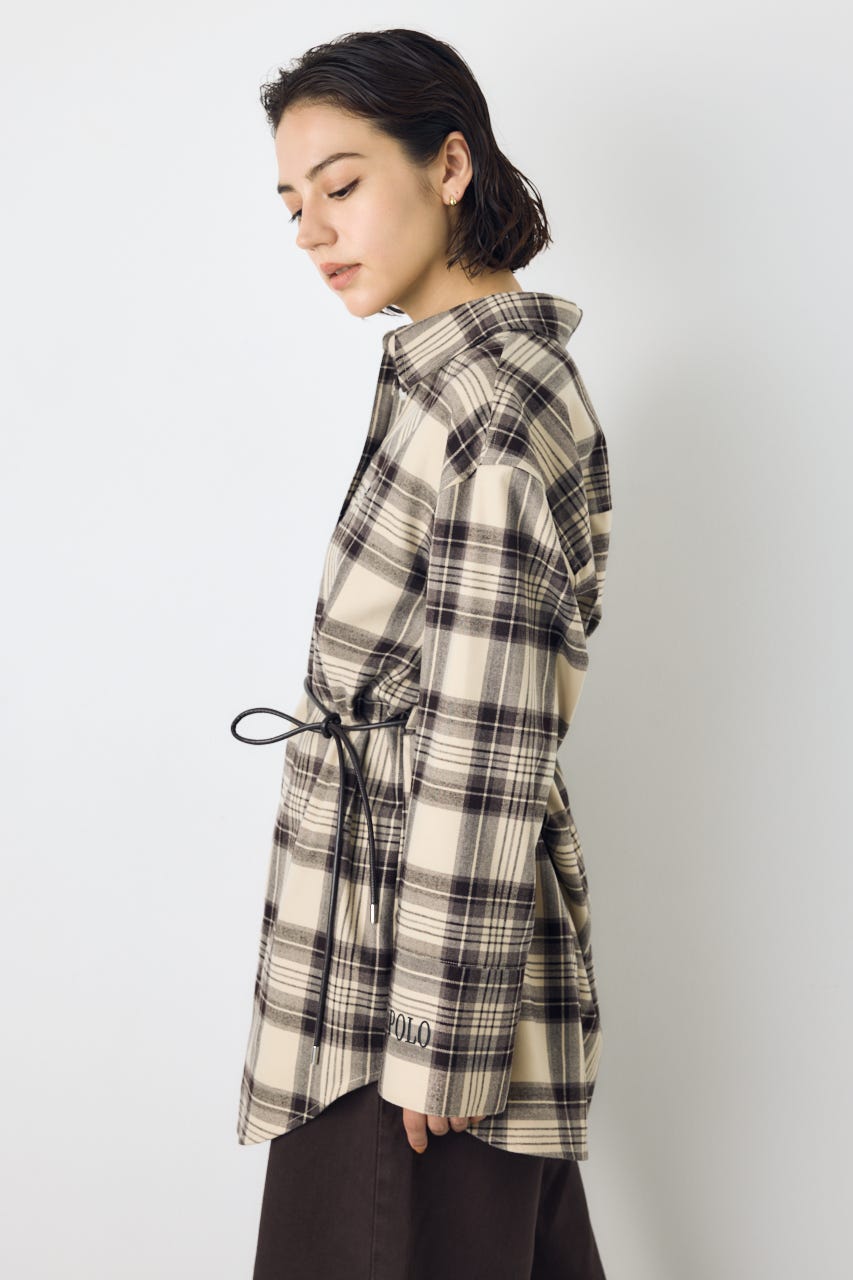 ＜先行予約＞【POLO BCS×AZUL】シャツミニワンピース 柄BEG FREE