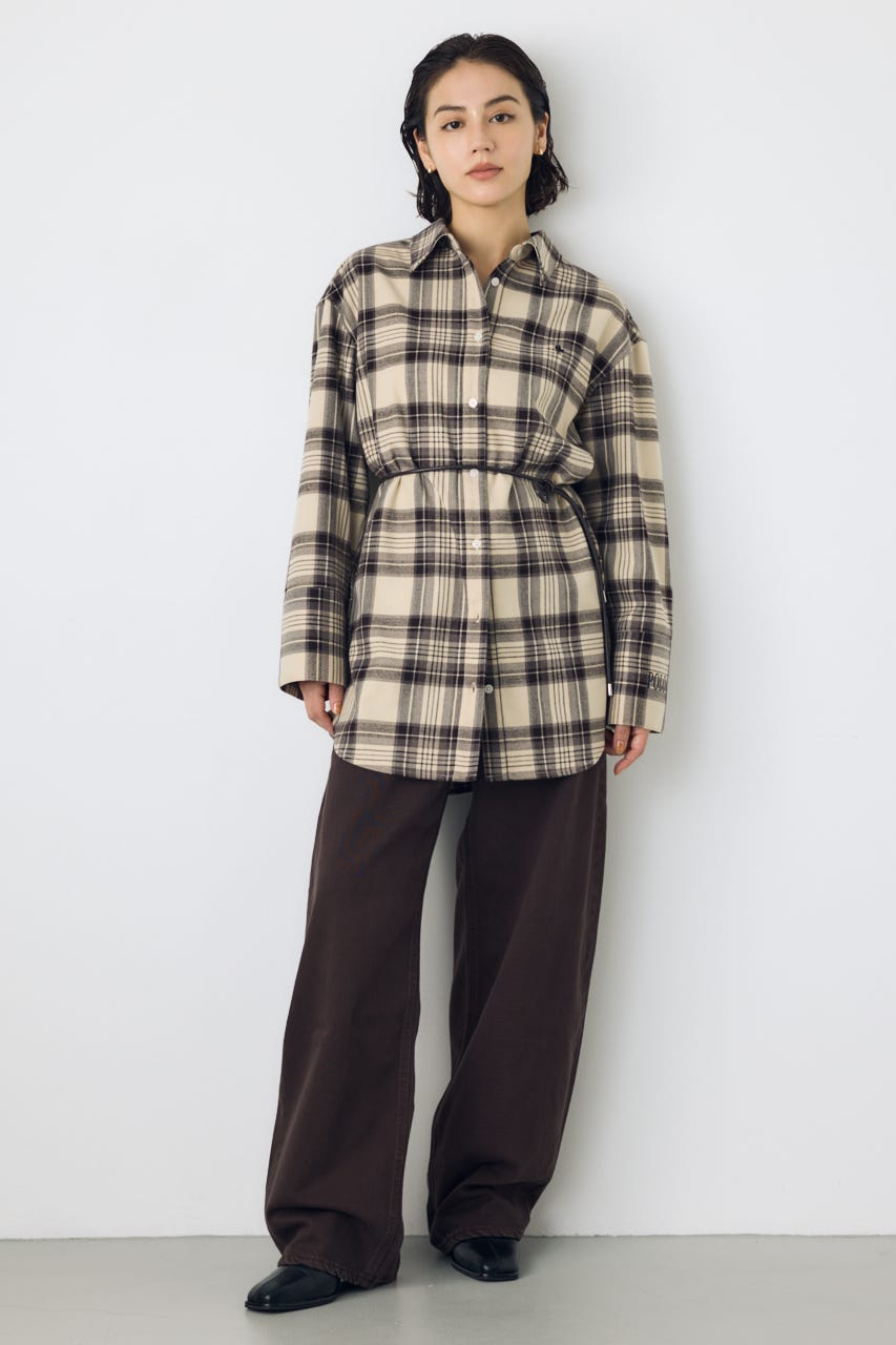 ＜先行予約＞【POLO BCS×AZUL】シャツミニワンピース 柄BEG FREE
