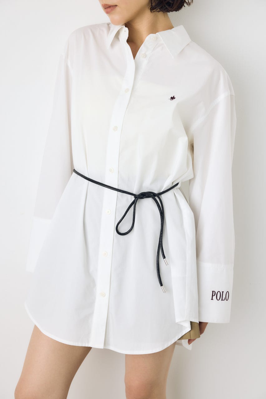 ＜先行予約＞【POLO BCS×AZUL】シャツミニワンピース O/WHT FREE