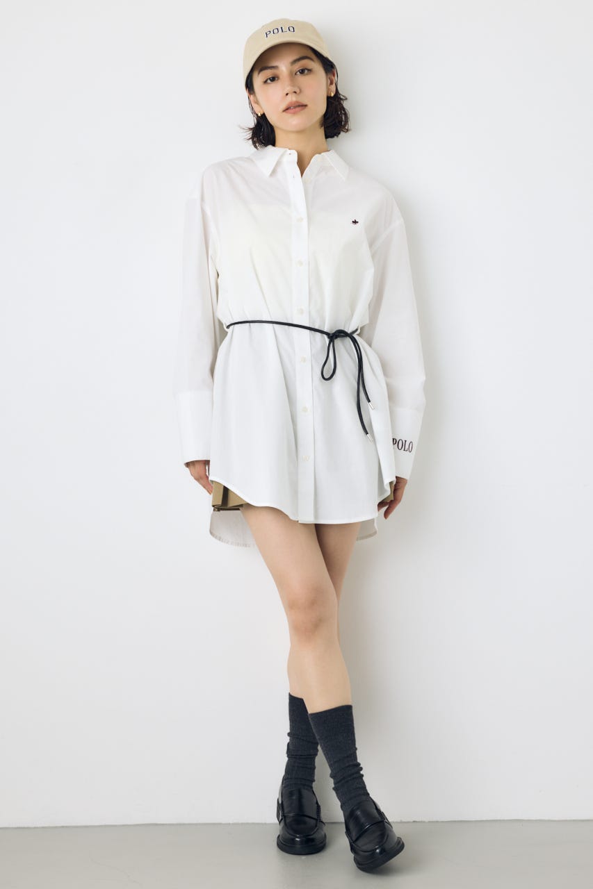 ＜先行予約＞【POLO BCS×AZUL】シャツミニワンピース O/WHT FREE