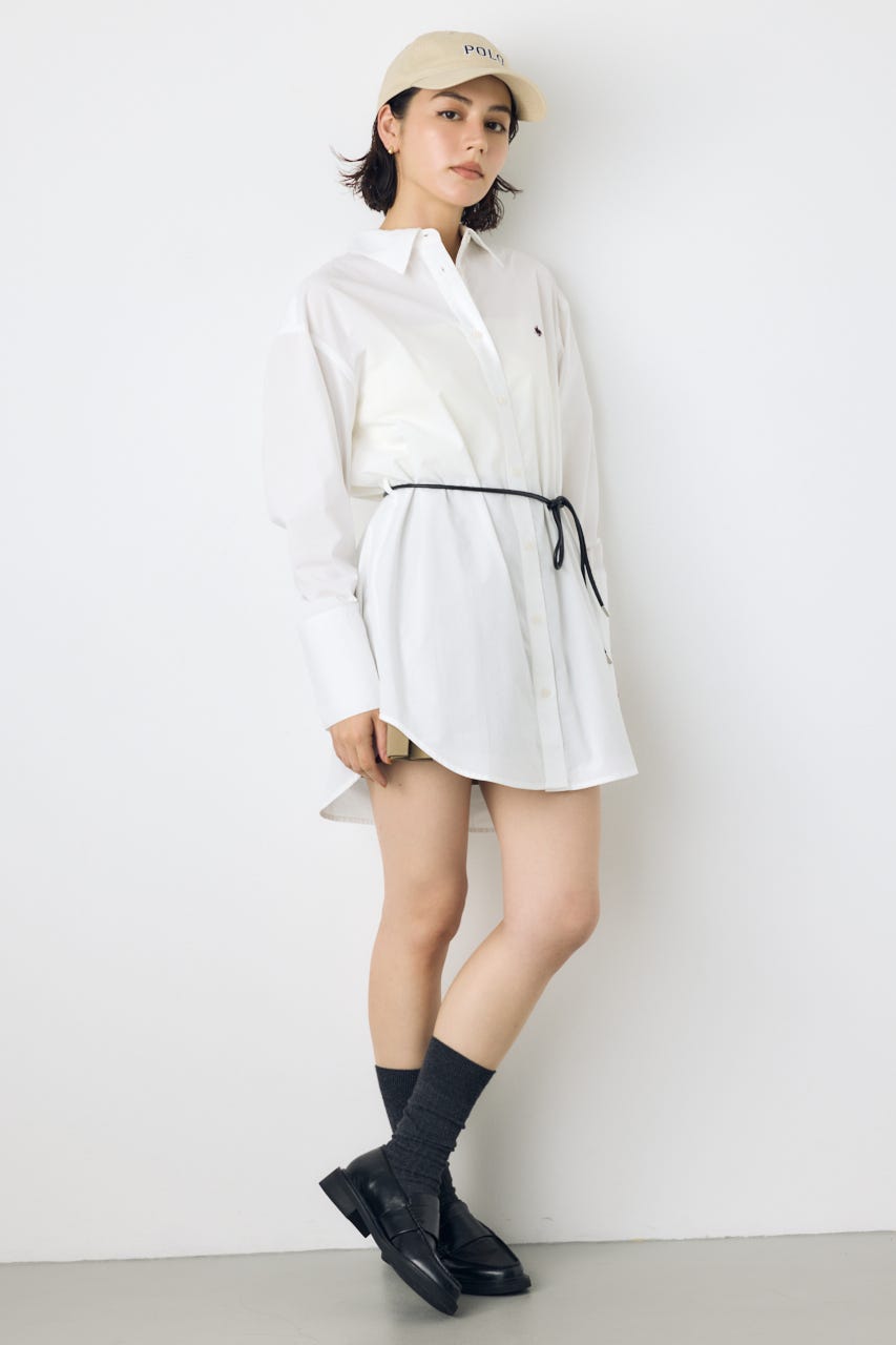 ＜先行予約＞【POLO BCS×AZUL】シャツミニワンピース O/WHT FREE