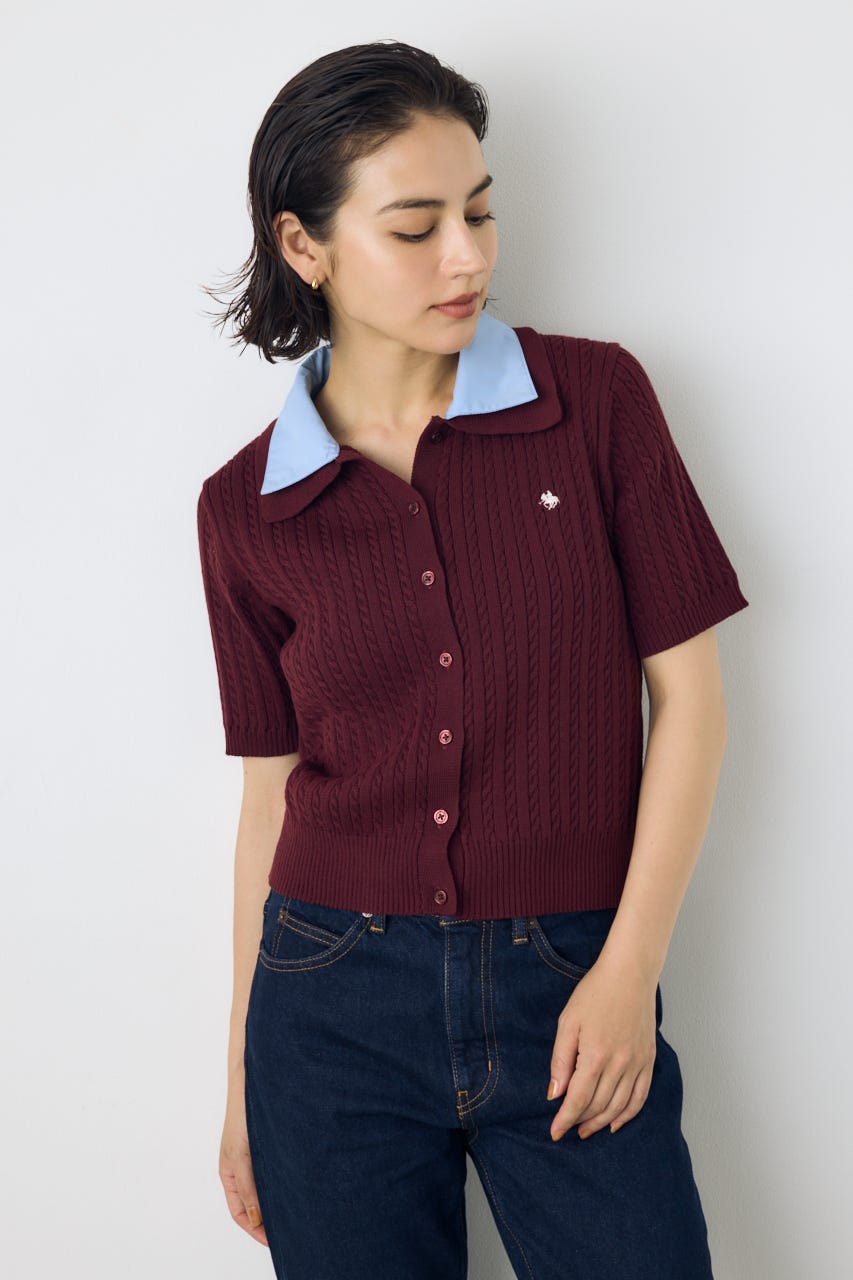 ＜先行予約＞【POLO BCS×AZUL】ダブルカラーニット BRD FREE