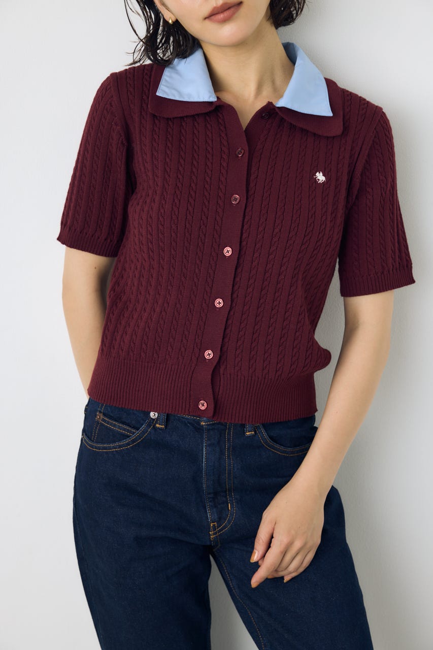 ＜先行予約＞【POLO BCS×AZUL】ダブルカラーニット BRD FREE