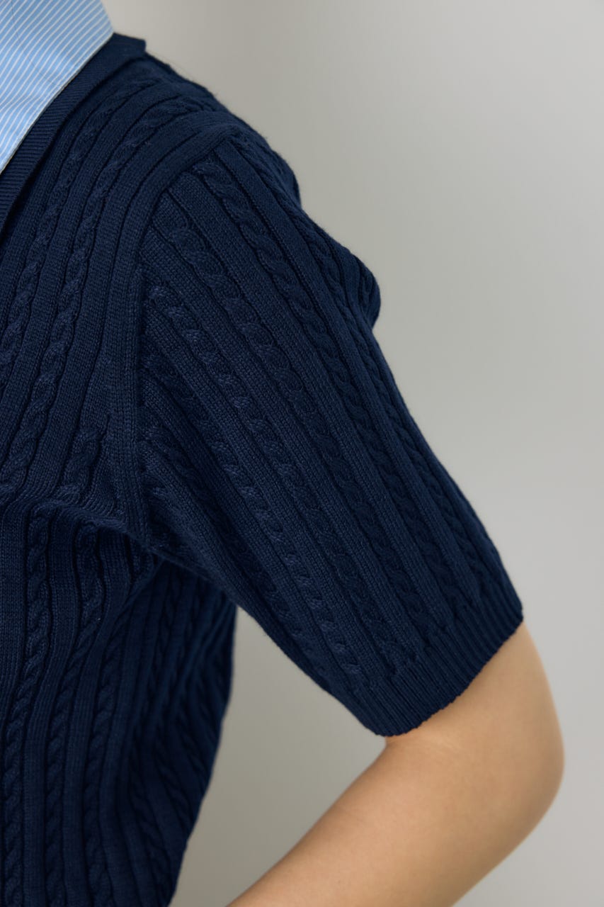 ＜先行予約＞【POLO BCS×AZUL】ダブルカラーニット NVY FREE