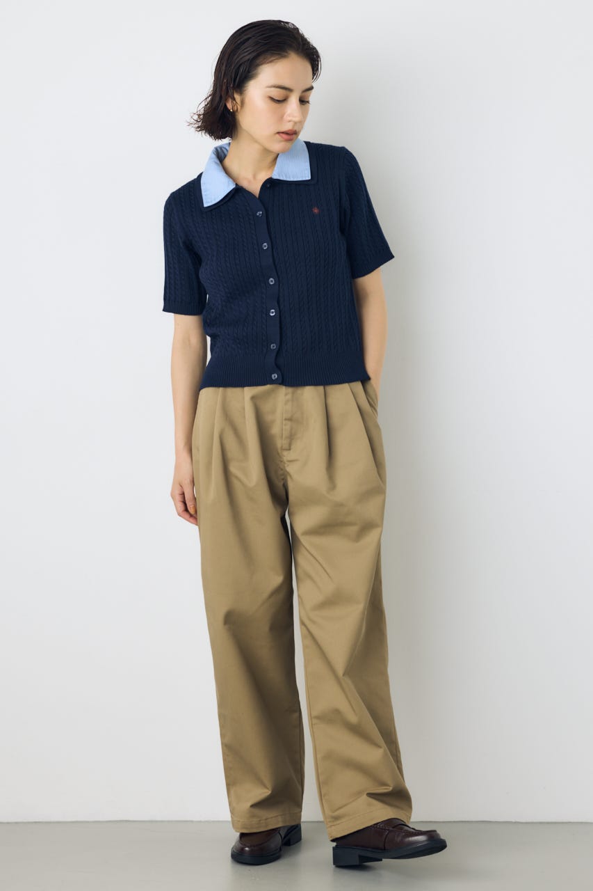 ＜先行予約＞【POLO BCS×AZUL】ダブルカラーニット NVY FREE