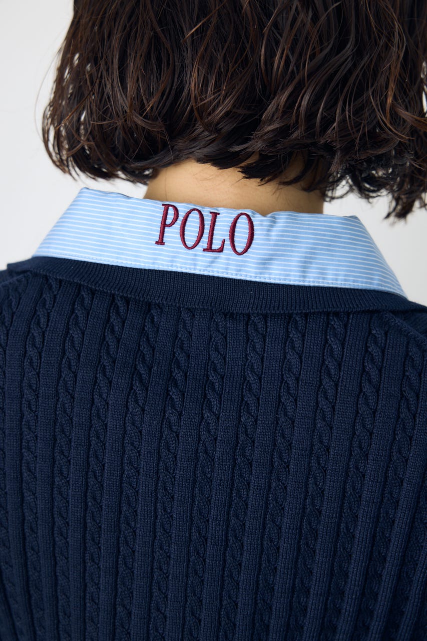 ＜先行予約＞【POLO BCS×AZUL】ダブルカラーニット NVY FREE