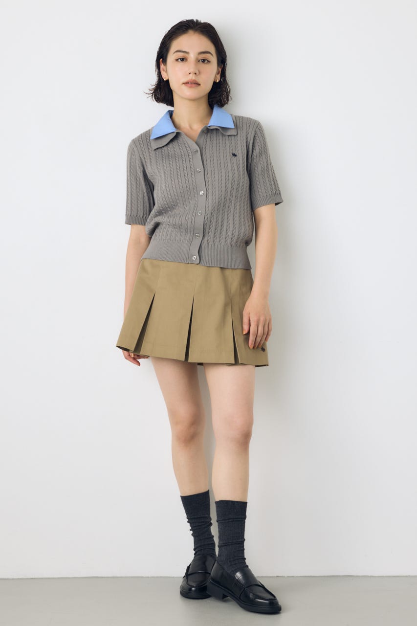 ＜先行予約＞【POLO BCS×AZUL】ダブルカラーニット T.GRY FREE