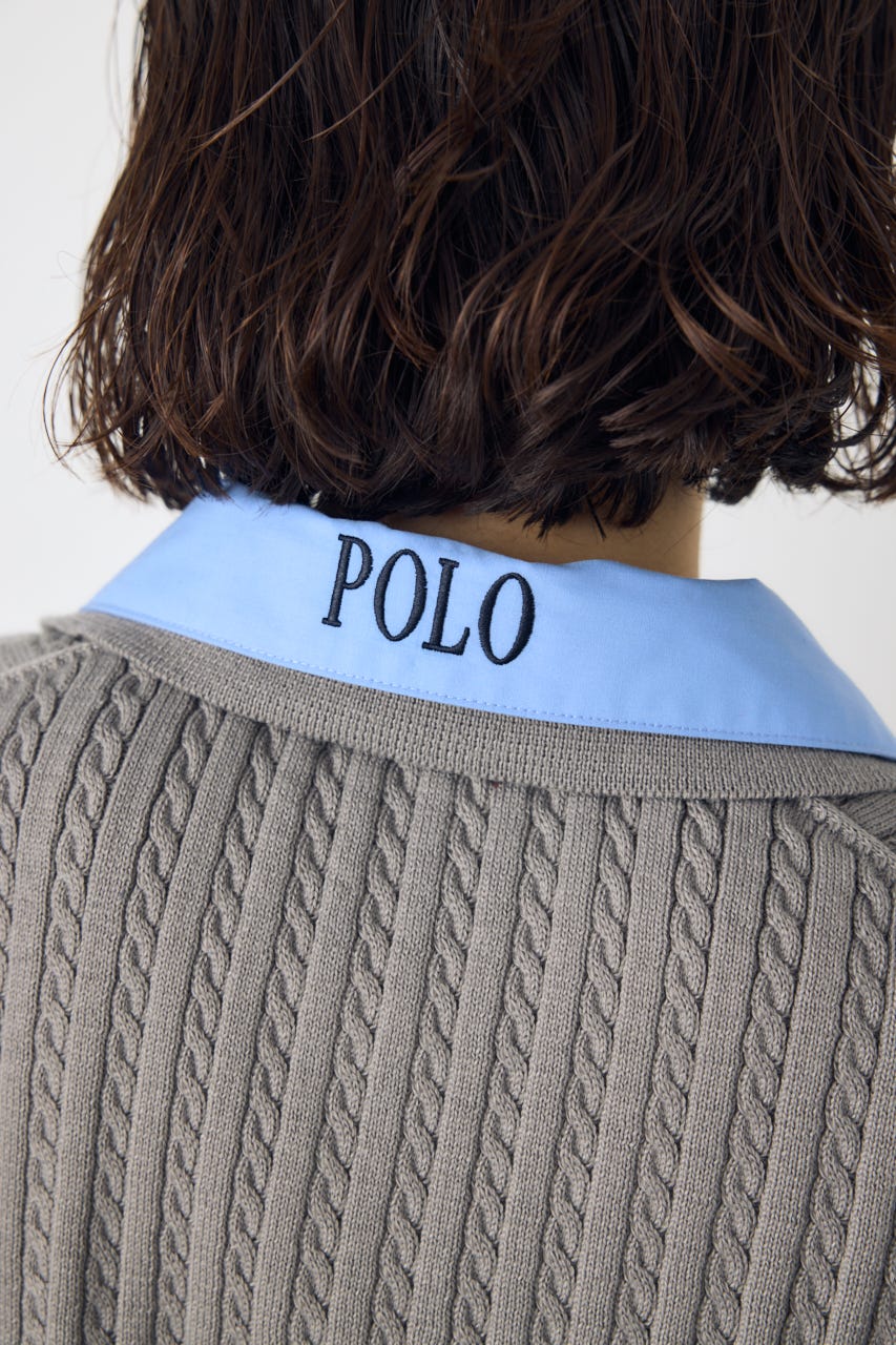＜先行予約＞【POLO BCS×AZUL】ダブルカラーニット T.GRY FREE