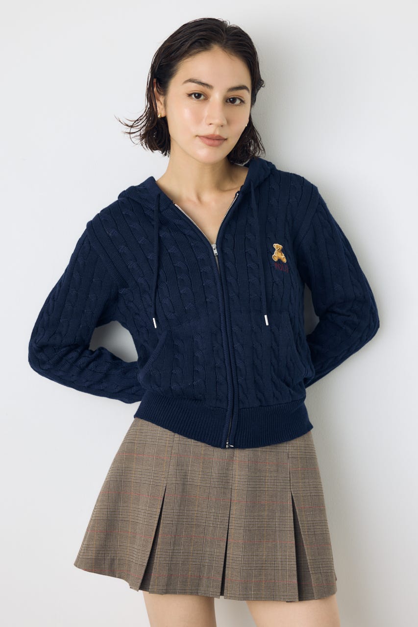<先行予約>【POLO BCS×AZUL】ニットパーカー NVY FREE