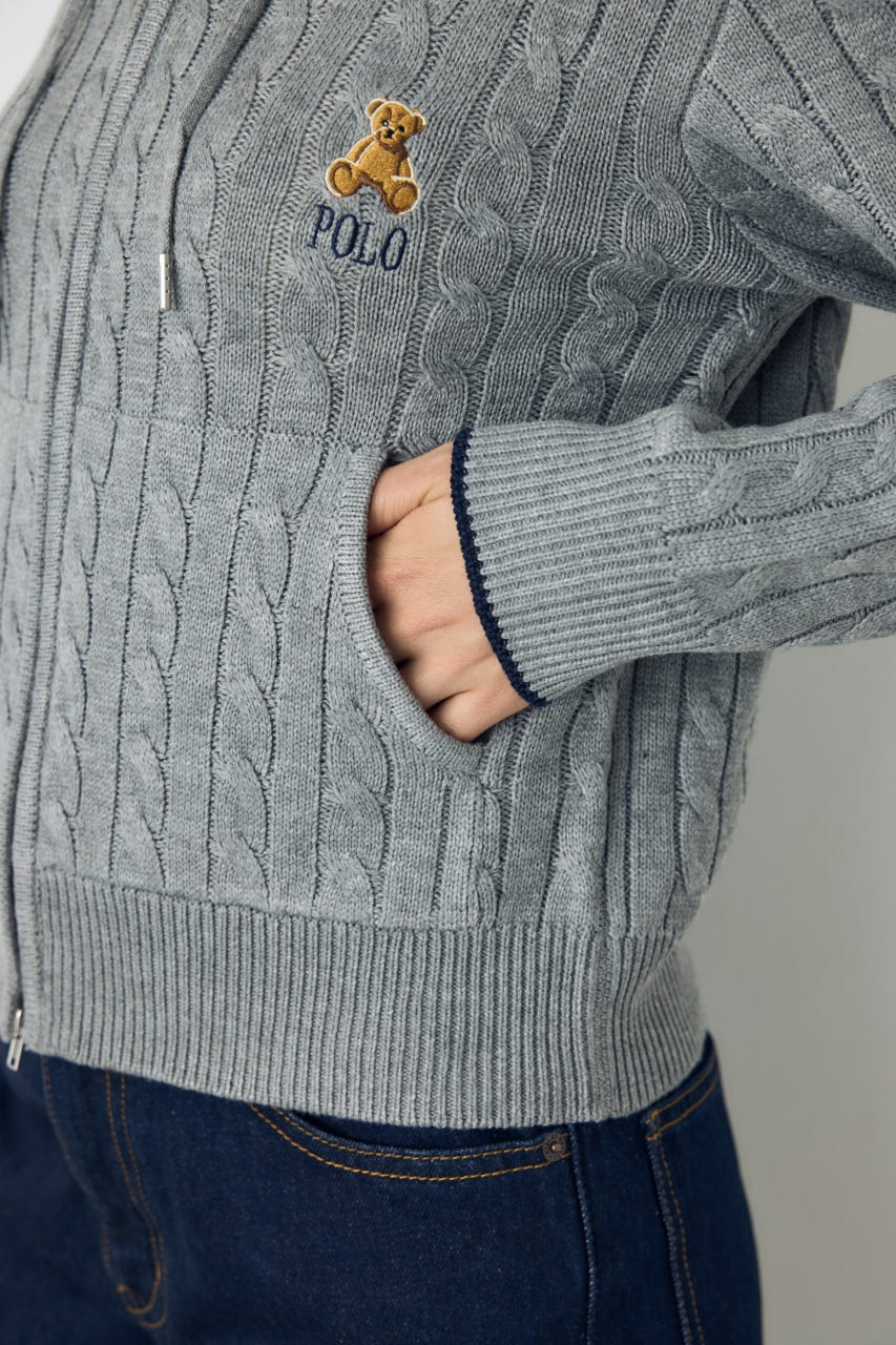 <先行予約>【POLO BCS×AZUL】ニットパーカー T.GRY FREE