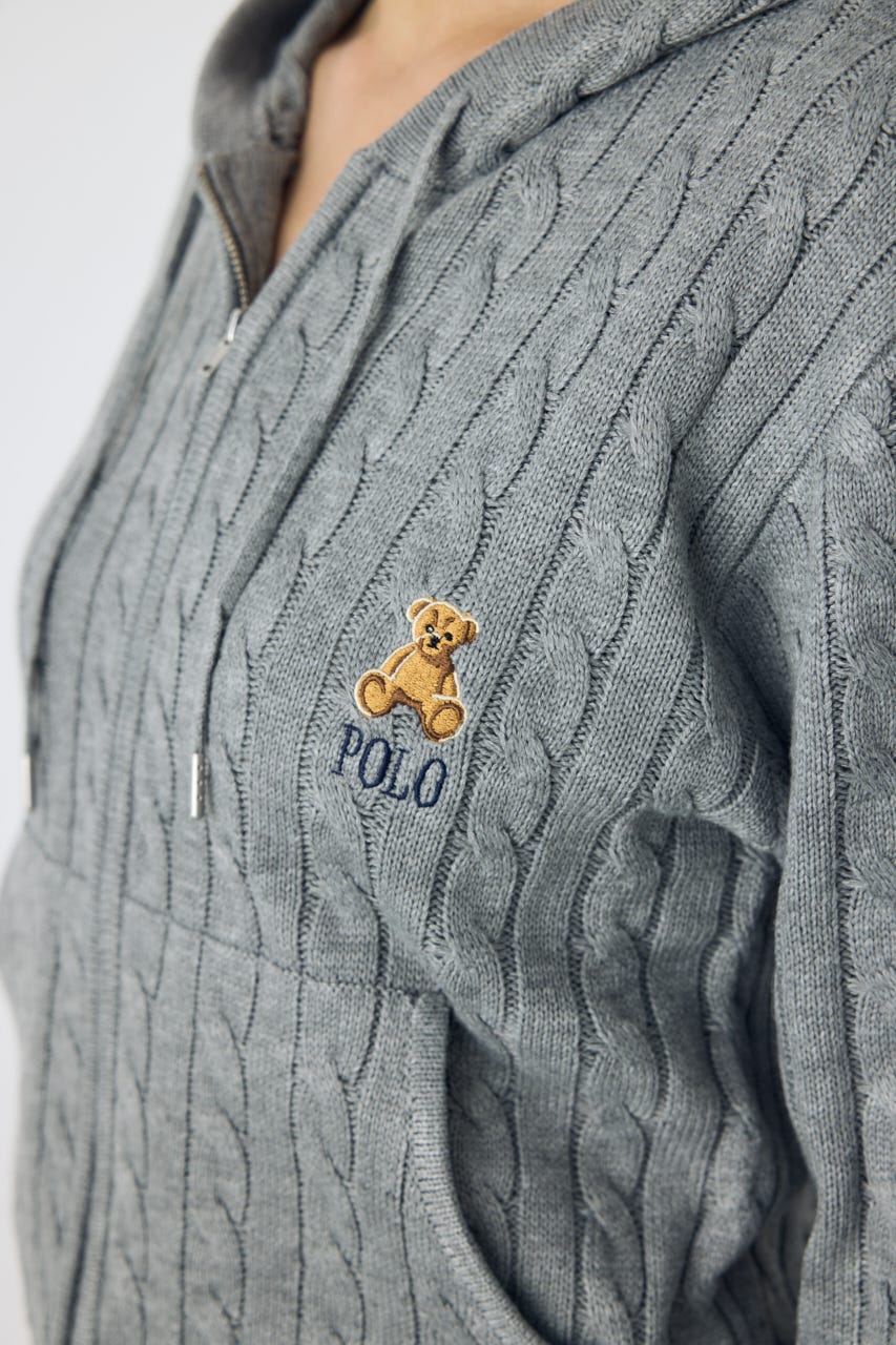 <先行予約>【POLO BCS×AZUL】ニットパーカー T.GRY FREE