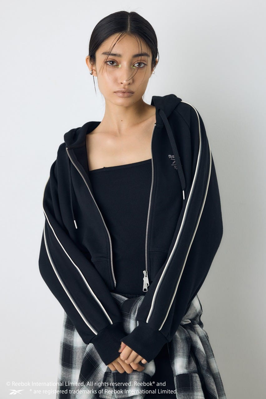 【REEBOK×AZUL】ダブルジップパーカー BLK L