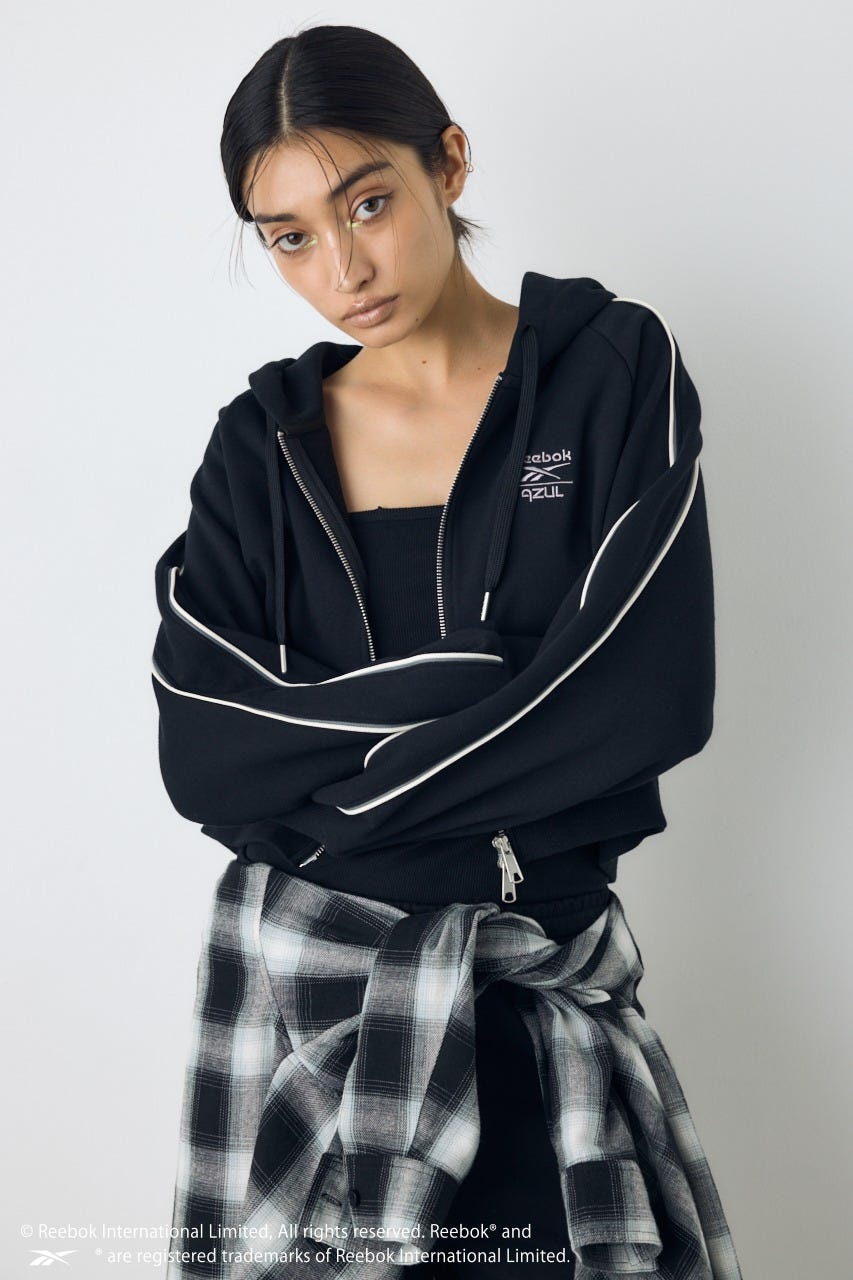 【REEBOK×AZUL】ダブルジップパーカー BLK L