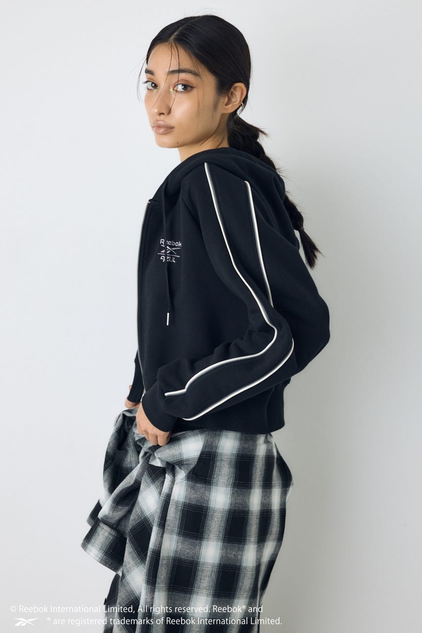 【REEBOK×AZUL】ダブルジップパーカー BLK L