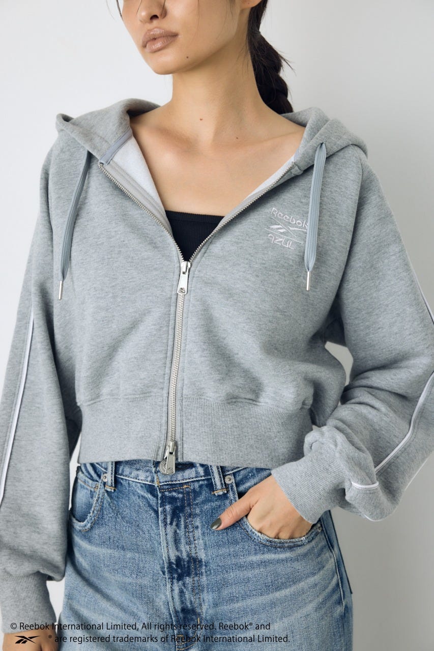 【REEBOK×AZUL】ダブルジップパーカー T.GRY M