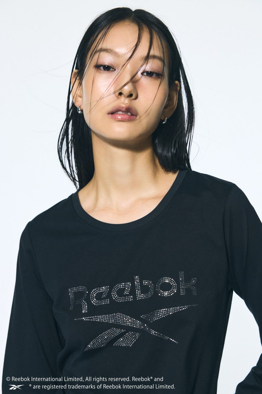 【REEBOK×AZUL】ラインストーンロンT BLK M