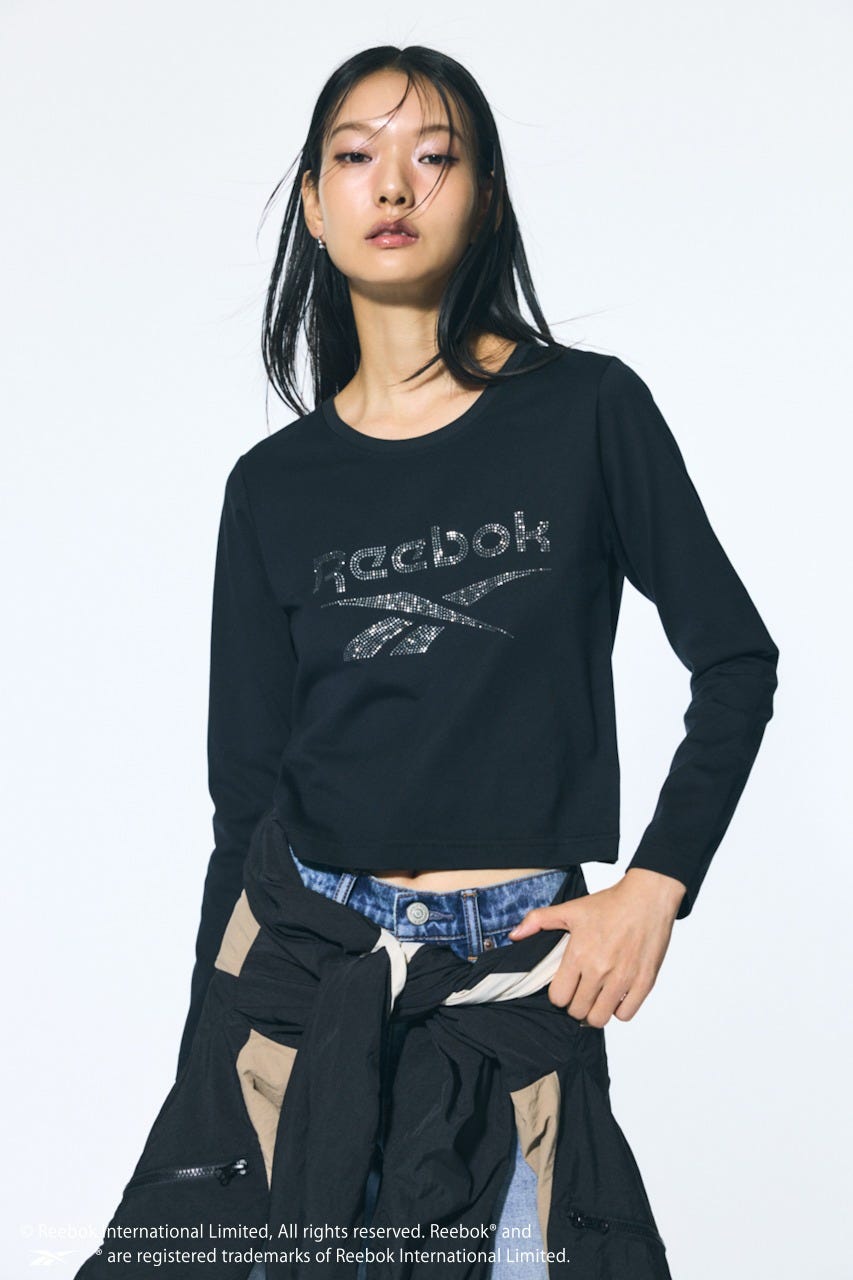 【REEBOK×AZUL】ラインストーンロンT BLK M